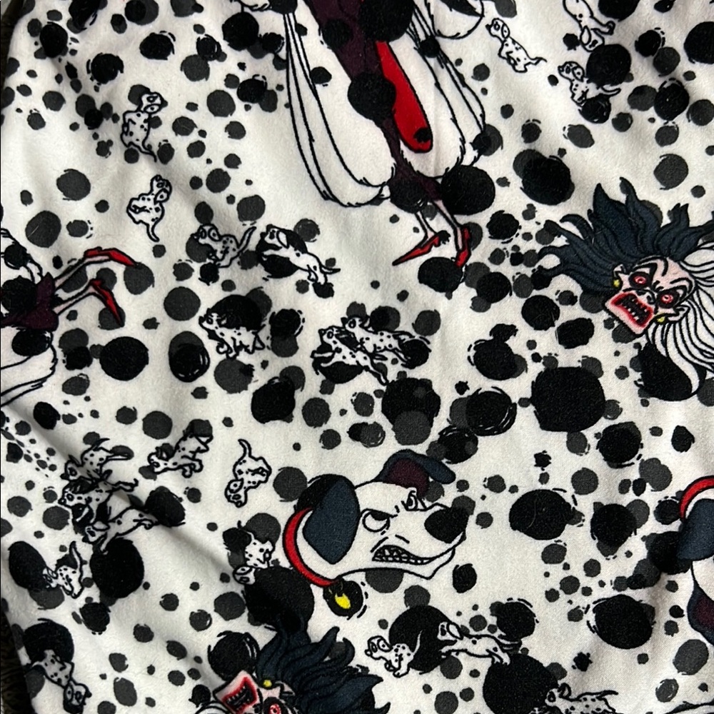 Dalmatian Print Fabric with Cartoon Characters